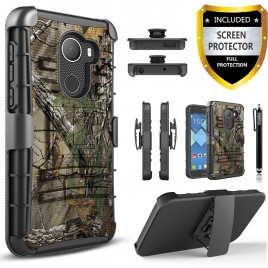 Alcatel T-Mobile REVVL Case, Circlemalls Dual Layers [Combo Holster] And Built-In Kickstand Bundled Hybrid Shockproof And Touch Screen Pen (Camo)